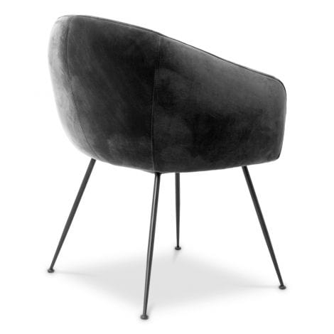 Eichholtz Dining Dining Chair Elbury Savona dark grey velvet | black finish legs House of Isabella UK