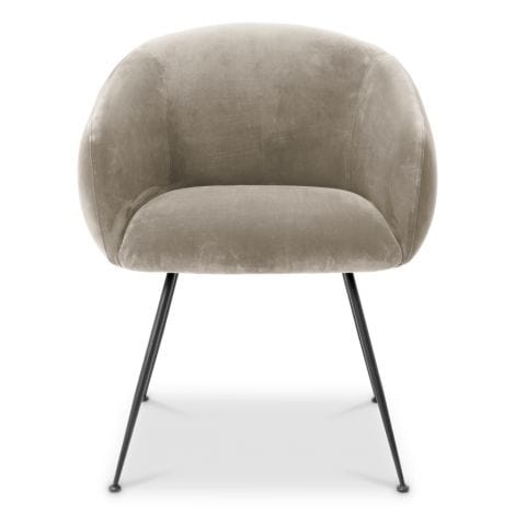 Eichholtz Dining Dining Chair Elbury Savona greige velvet | black finish legs House of Isabella UK