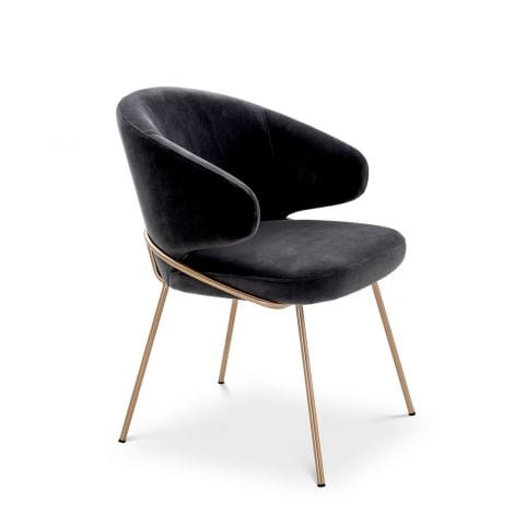 Eichholtz Dining Dining Chair Kinley Grey Velvet | OUTLET House of Isabella UK