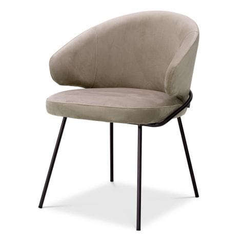 Eichholtz Dining Dining Chair Kinley Savona greige velvet | bronze finish House of Isabella UK