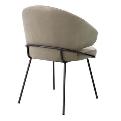 Eichholtz Dining Dining Chair Kinley Savona greige velvet | bronze finish House of Isabella UK