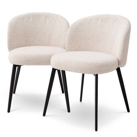 Eichholtz Dining Dining Chair Lloyd set of 2 Bouclé cream House of Isabella UK