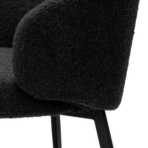 Eichholtz Dining Dining Chair Lloyd with arm set of 2 Bouclé black | black finish legs House of Isabella UK