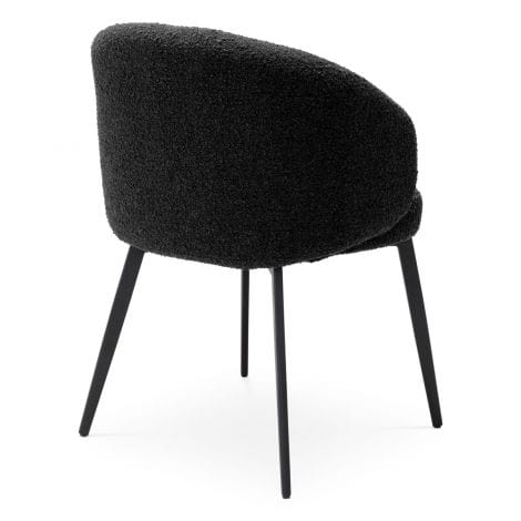 Eichholtz Dining Dining Chair Lloyd with arm set of 2 Bouclé black | black finish legs House of Isabella UK