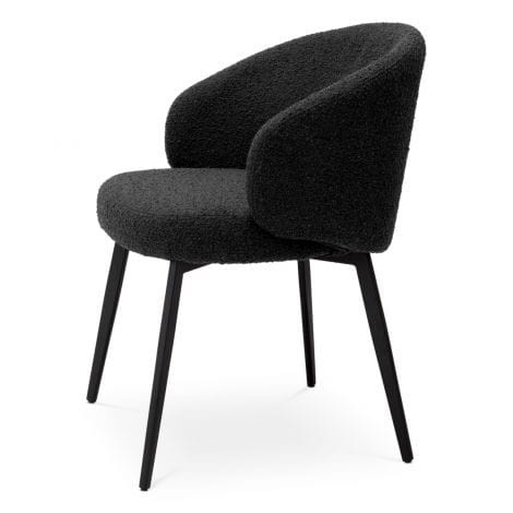 Eichholtz Dining Dining Chair Lloyd with arm set of 2 Bouclé black | black finish legs House of Isabella UK