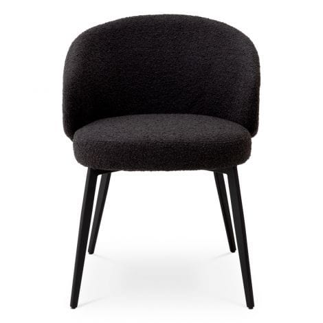 Eichholtz Dining Dining Chair Lloyd with arm set of 2 Bouclé black | black finish legs House of Isabella UK