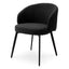 Eichholtz Dining Dining Chair Lloyd with arm set of 2 Bouclé black | black finish legs House of Isabella UK