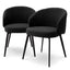 Eichholtz Dining Dining Chair Lloyd with arm set of 2 Bouclé black | black finish legs House of Isabella UK