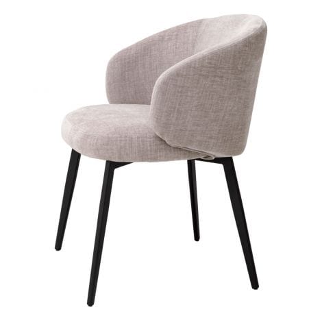 Eichholtz Dining Dining Chair Lloyd with arm set of 2 Sisley grey | black finish legs House of Isabella UK