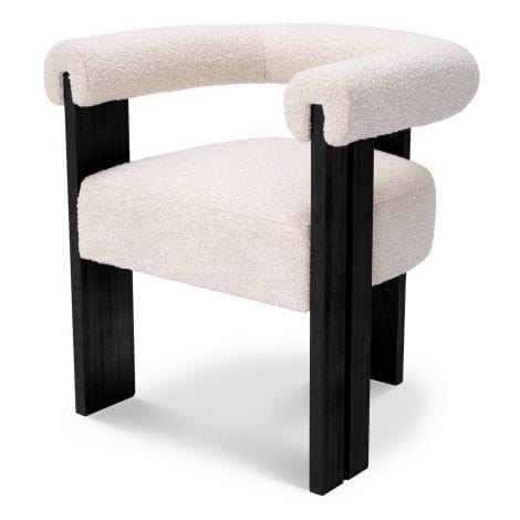 Eichholtz Dining Dining Chair Percy Bouclé cream | black finish House of Isabella UK