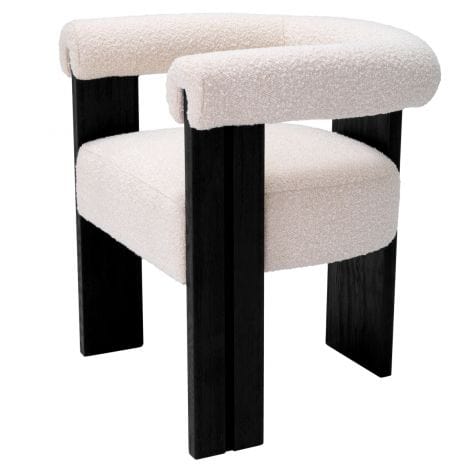 Eichholtz Dining Dining Chair Percy Bouclé cream | black finish House of Isabella UK