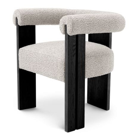 Eichholtz Dining Dining Chair Percy Bouclé grey | black finish House of Isabella UK