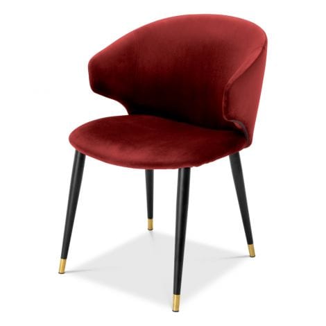 Eichholtz Dining Dining Chair Volante Bordeaux Red Velvet House of Isabella UK