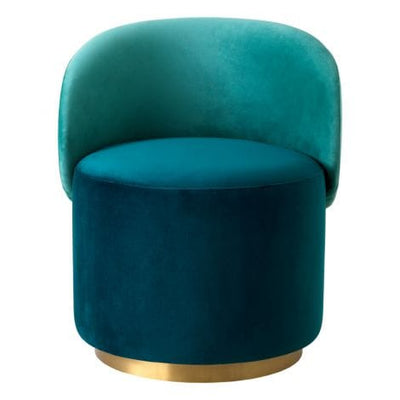 Eichholtz Dining Low Dining Chair Greer Savona sea green velvet | savona turquoise velvet | brushed brass swivel base House of Isabella UK