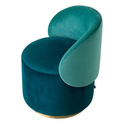 Eichholtz Dining Low Dining Chair Greer Savona sea green velvet | savona turquoise velvet | brushed brass swivel base House of Isabella UK