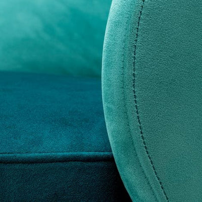 Eichholtz Dining Low Dining Chair Greer Savona sea green velvet | savona turquoise velvet | brushed brass swivel base House of Isabella UK