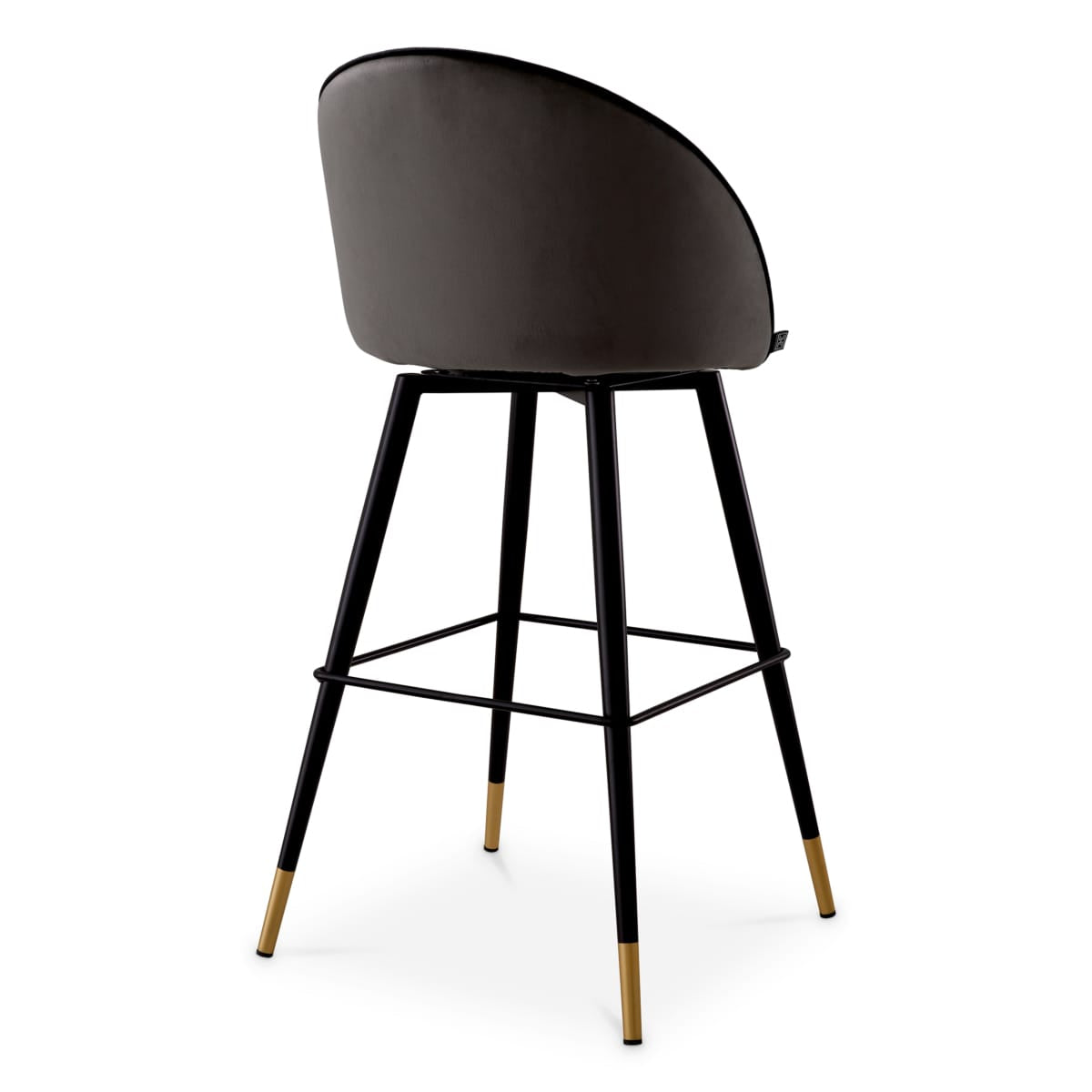 Eichholtz Dining Roche Dark Grey Velvet Bar Stool Cooper set of 2 House of Isabella UK