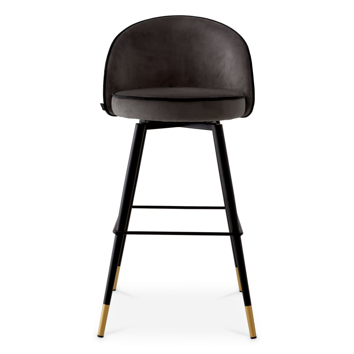 Eichholtz Dining Roche Dark Grey Velvet Bar Stool Cooper set of 2 House of Isabella UK