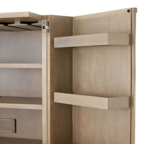 Eichholtz Dining Wine Cabinet Highland Oak & Brass House of Isabella UK