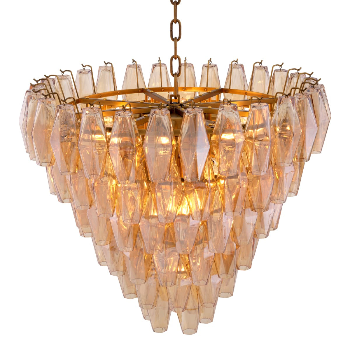 Eichholtz Lighting Amber Glass - S Chandelier Benini House of Isabella UK