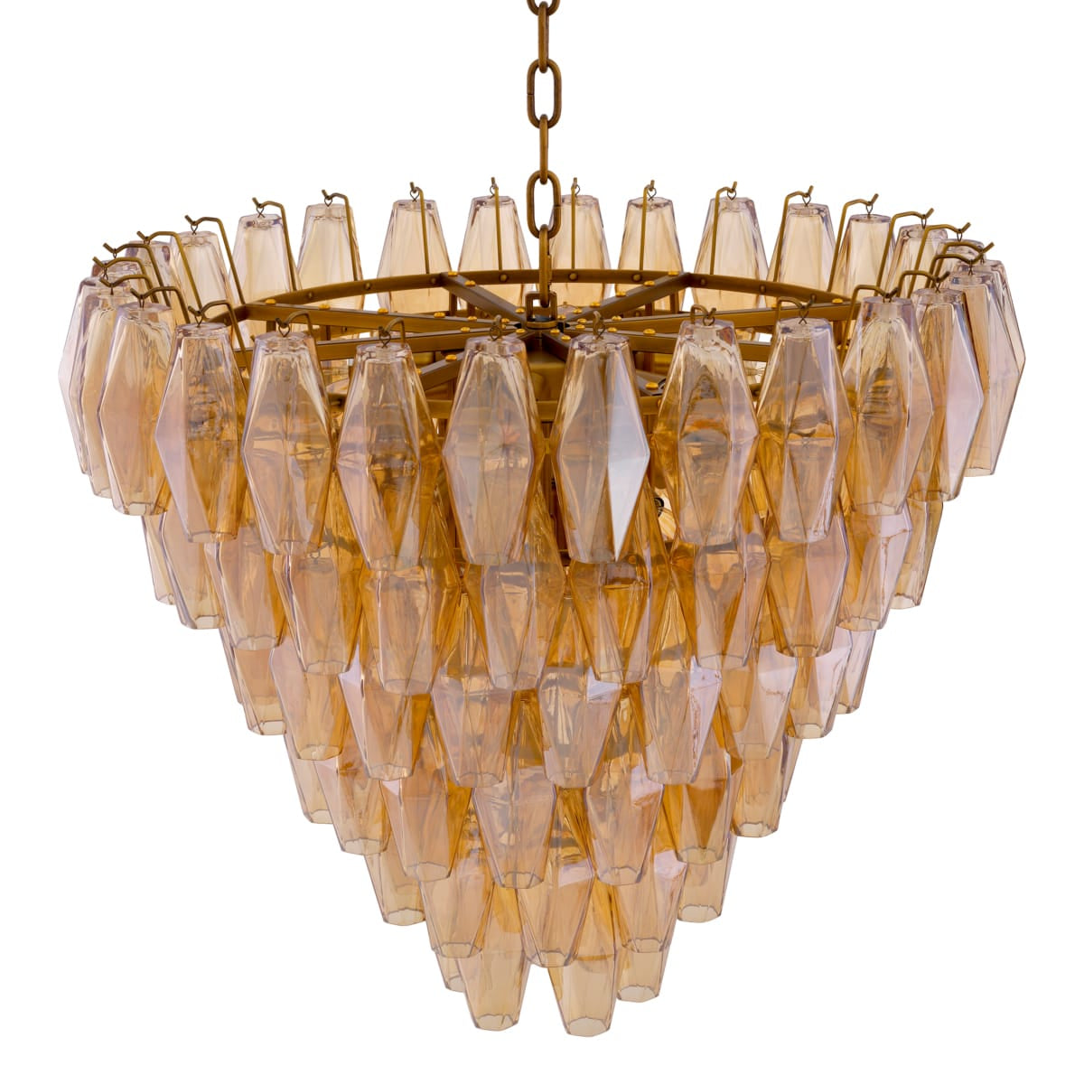 Eichholtz Lighting Amber Glass - S Chandelier Benini House of Isabella UK
