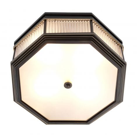 Eichholtz Lighting Ceiling Lamp Bagatelle - Bronze Highlight Finish with Frosted Glass House of Isabella UK