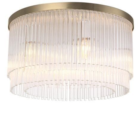 Eichholtz Lighting Ceiling Lamp Hector Light brushed brass finish | clear glass House of Isabella UK