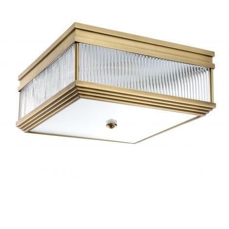 Eichholtz Lighting Ceiling Lamp Marly - Antique Brass Finish with Frosted Glass House of Isabella UK