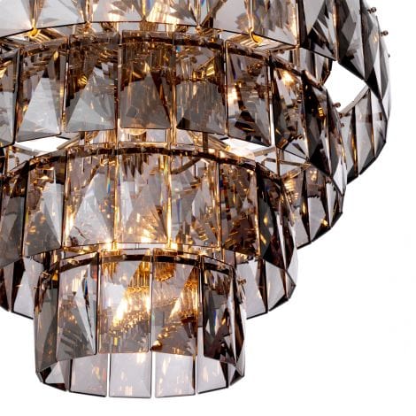Eichholtz Lighting Chandelier Amazone L - Nickel Finish with Smoke Glass House of Isabella UK