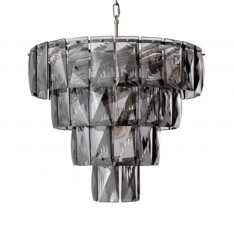 Eichholtz Lighting Chandelier Amazone S - Nickel Finish with Smoked Glass House of Isabella UK