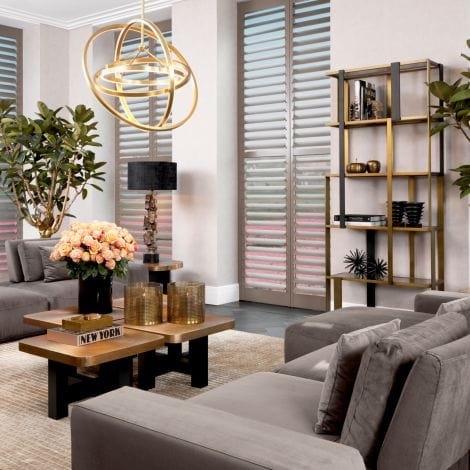 Eichholtz Lighting Chandelier Cassini Antique Brass Rings House of Isabella UK