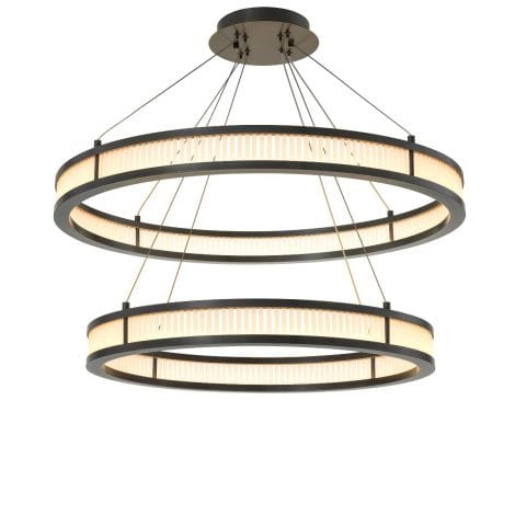 Eichholtz Lighting Chandelier Damien Double Bronze & Frosted Glass House of Isabella UK