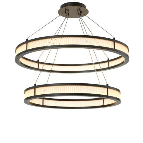 Eichholtz Lighting Chandelier Damien Double Bronze & Frosted Glass House of Isabella UK