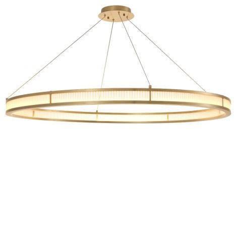 Eichholtz Lighting Chandelier Damien XL Antique Brass & Frosted Glass House of Isabella UK