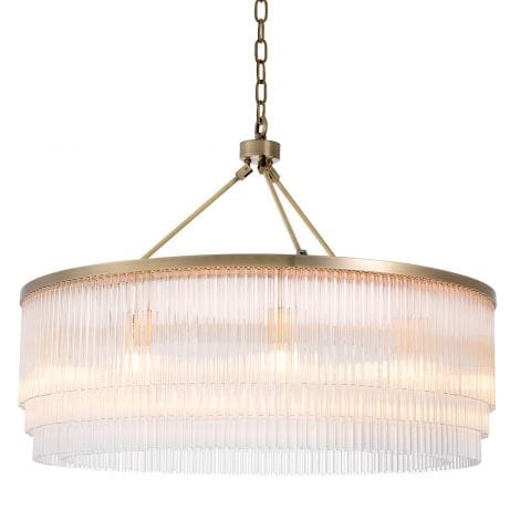 Eichholtz Lighting Chandelier Hector L Light Brushed Brass House of Isabella UK