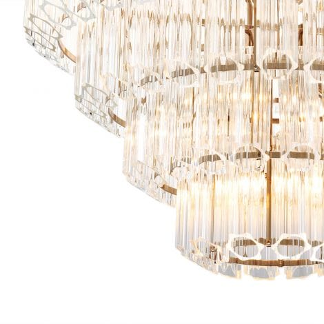 Eichholtz Lighting Chandelier Vittoria L - Clear Glass & Nickel House of Isabella UK