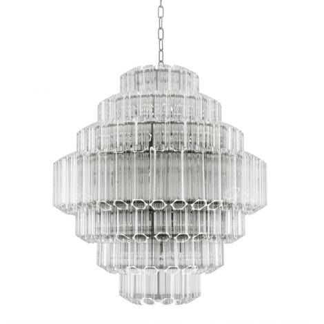 Eichholtz Lighting Chandelier Vittoria L - Clear Glass & Nickel House of Isabella UK