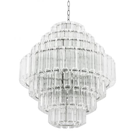 Eichholtz Lighting Chandelier Vittoria L - Clear Glass & Nickel House of Isabella UK