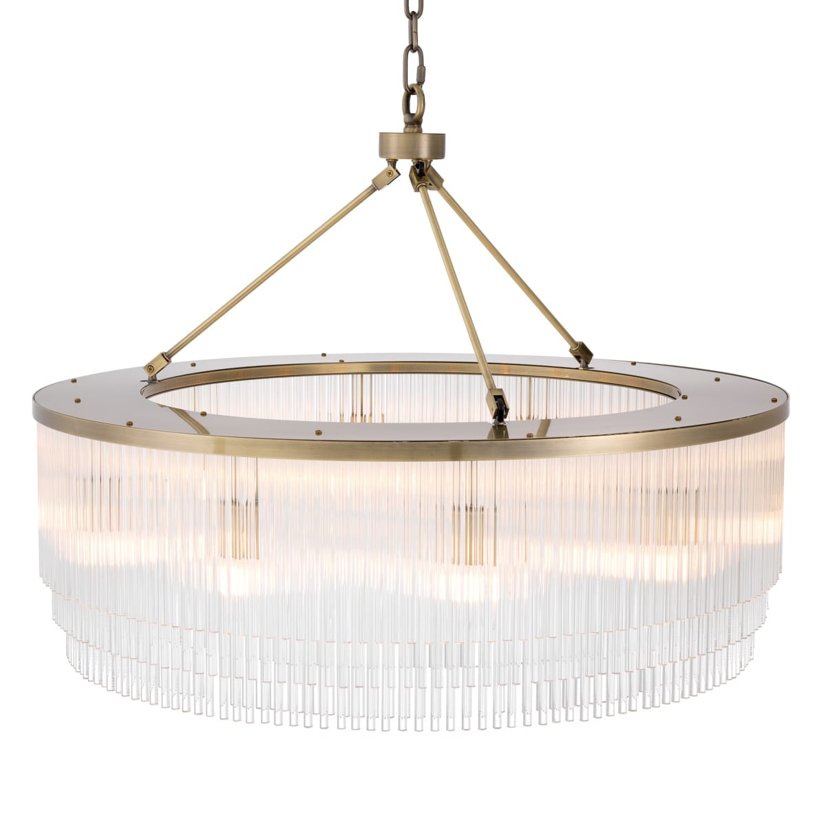 Eichholtz Lighting Light Brushed Brass Finish Chandelier Hector L House of Isabella UK