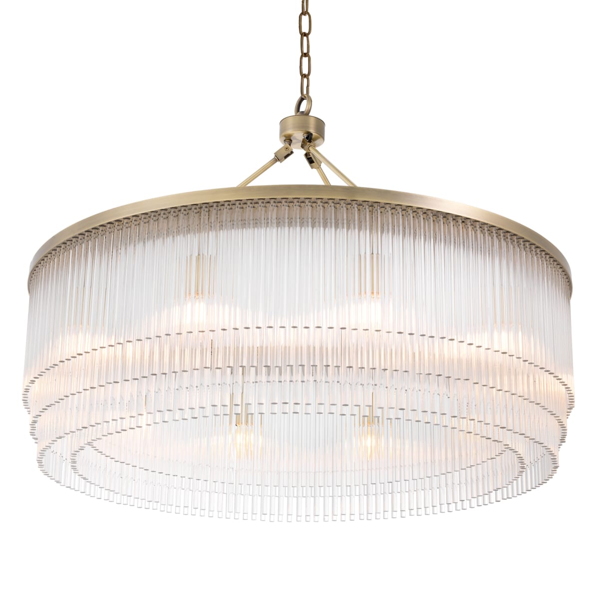 Eichholtz Lighting Light Brushed Brass Finish Chandelier Hector L House of Isabella UK