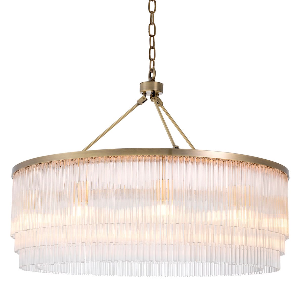 Eichholtz Lighting Light Brushed Brass Finish Chandelier Hector L House of Isabella UK
