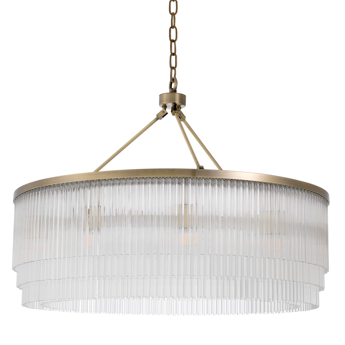 Eichholtz Lighting Light Brushed Brass Finish Chandelier Hector L House of Isabella UK