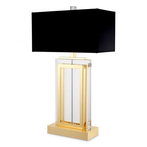 Eichholtz Lighting Table Lamp Arlington Gold Black Shade House of Isabella UK