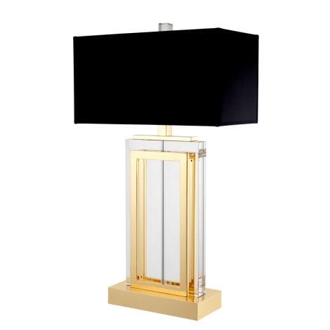 Eichholtz Lighting Table Lamp Arlington Gold Black Shade House of Isabella UK