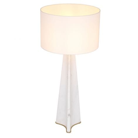 Eichholtz Lighting Table Lamp Benson Honed white marble | antique brass finish House of Isabella UK