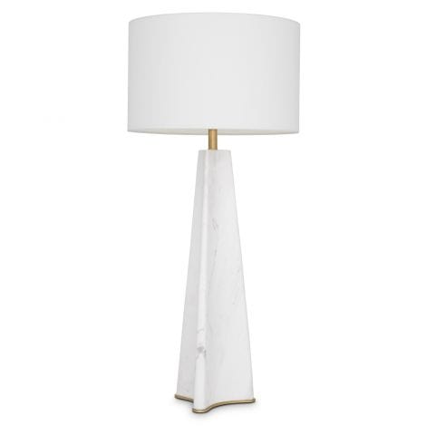 Eichholtz Lighting Table Lamp Benson Honed white marble | antique brass finish House of Isabella UK
