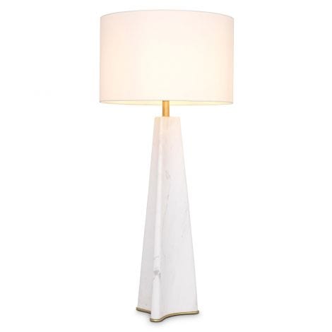 Eichholtz Lighting Table Lamp Benson Honed white marble | antique brass finish House of Isabella UK