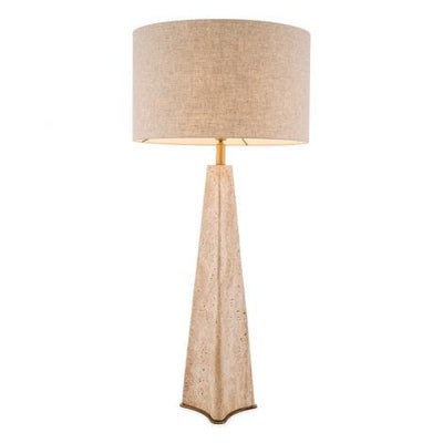 Eichholtz Lighting Table Lamp Benson Travertine | antique brass finish House of Isabella UK