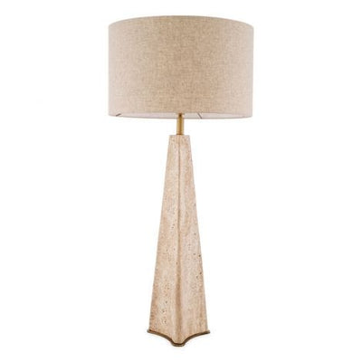 Eichholtz Lighting Table Lamp Benson Travertine | antique brass finish House of Isabella UK