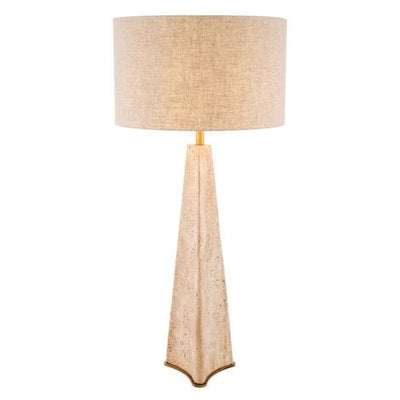 Eichholtz Lighting Table Lamp Benson Travertine | antique brass finish House of Isabella UK